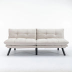 70,87 Futon Canapé-Lit, Canapé Pliable en Mousse Convertible Lit de Repos avec Accoudoirs Réglables pour Petits Espaces