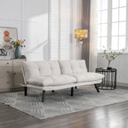 70,87 Futon Canapé-Lit, Canapé Pliable en Mousse Convertible Lit de Repos avec Accoudoirs Réglables pour Petits Espaces