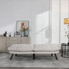 70,87 Futon Canapé-Lit, Canapé Pliable en Mousse Convertible Lit de Repos avec Accoudoirs Réglables pour Petits Espaces