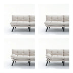 70,87 Futon Canapé-Lit, Canapé Pliable en Mousse Convertible Lit de Repos avec Accoudoirs Réglables pour Petits Espaces