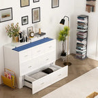 Lit double avec commode et tiroir convertible en meuble cube