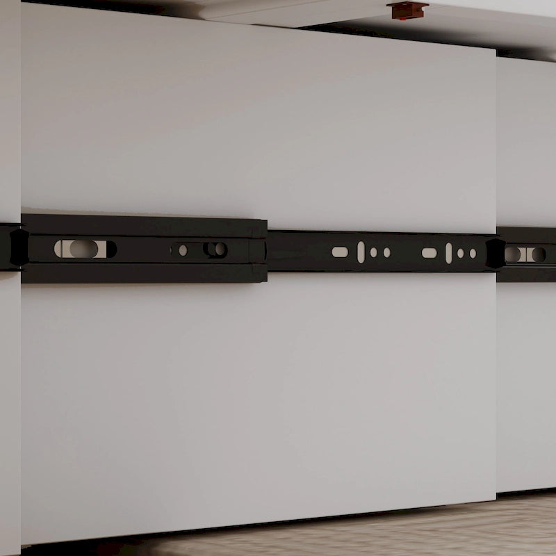Lit double avec commode et tiroir convertible en meuble cube