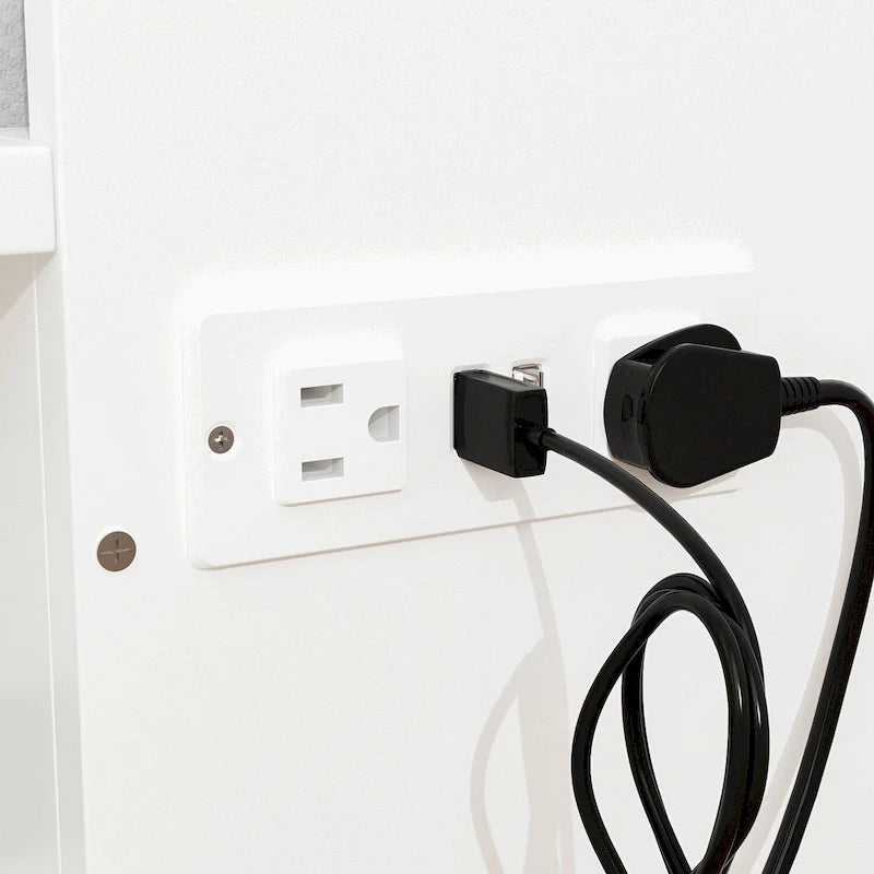 Lit double avec commode et tiroir convertible en meuble cube
