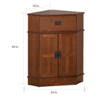 Meuble d'angle en bois - 34h x 24l x 18p