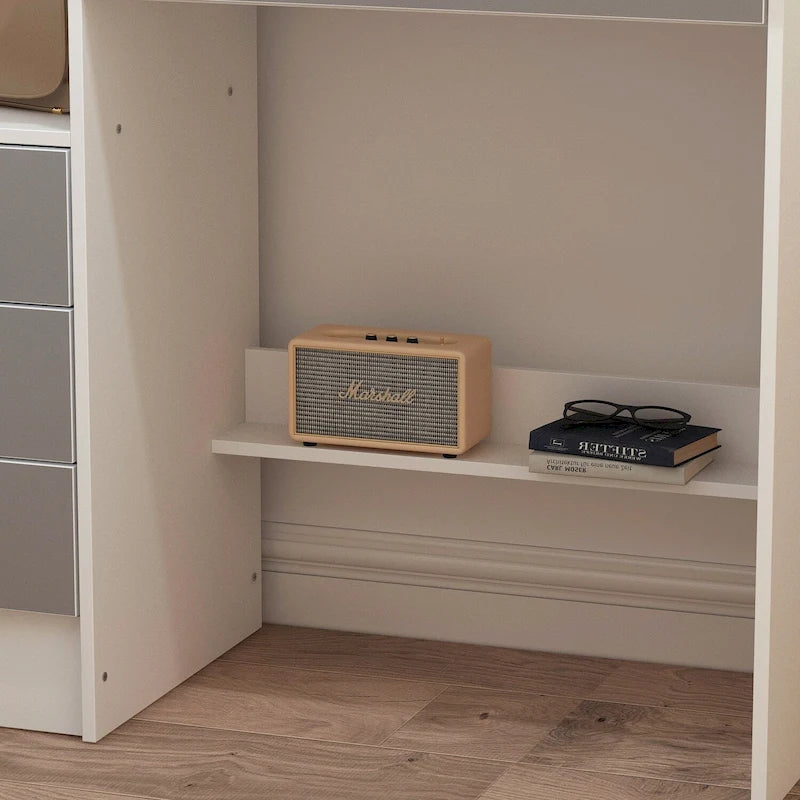 Coiffeuse avec miroir coulissant éclairé - 33L x 15.7W x 52.4H