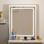 Coiffeuse avec miroir coulissant éclairé - 33L x 15.7W x 52.4H