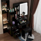Coiffeuse avec miroir coulissant éclairé - 33L x 15.7W x 52.4H