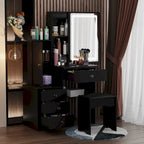 Coiffeuse avec miroir coulissant éclairé - 33L x 15.7W x 52.4H