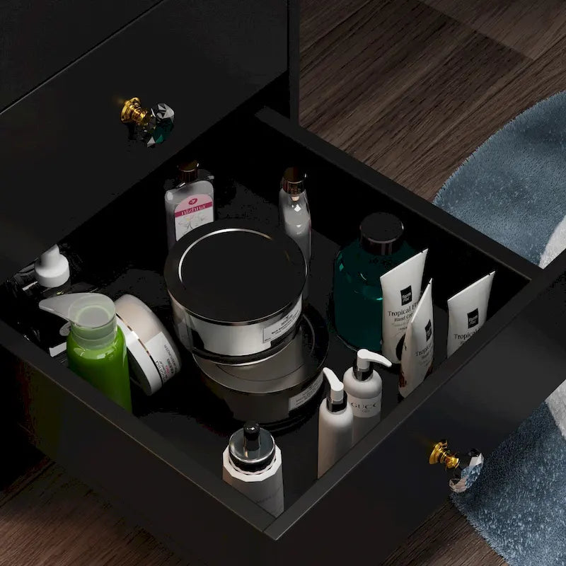 Coiffeuse avec miroir coulissant éclairé - 33L x 15.7W x 52.4H