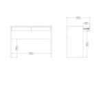 Bureau d'écriture pour bureau à domicile avec 2 tiroirs de rangement