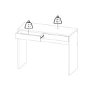 Bureau d'écriture pour bureau à domicile avec 2 tiroirs de rangement