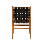 Chaise de salle à manger sans accoudoirs intérieur/extérieur, noire