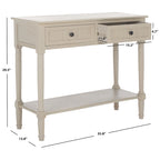 Console à 2 tiroirs gris - 35,8 x 13,8 x 29,5 - 36Wx14Dx30H