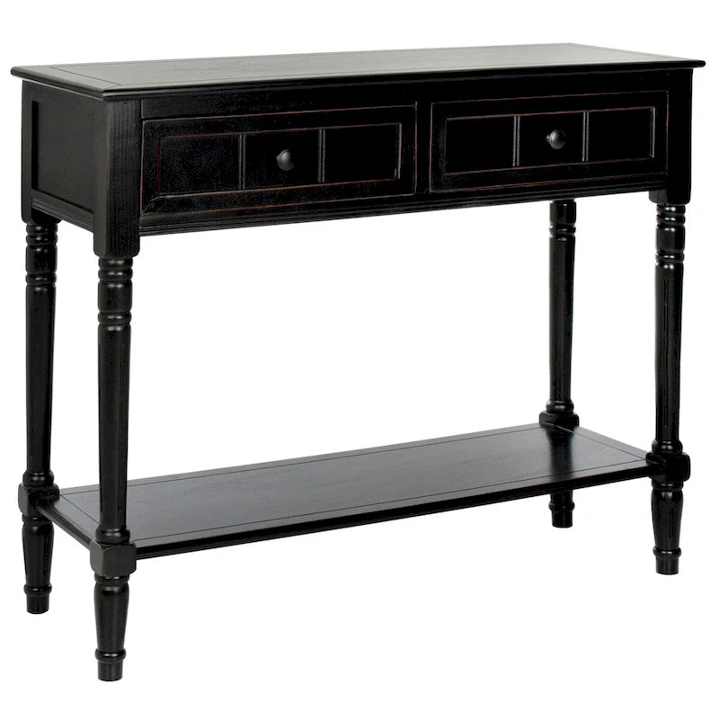 Console à 2 tiroirs gris - 35,8 x 13,8 x 29,5 - 36Wx14Dx30H