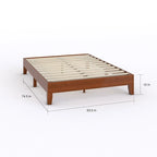 Lit plateforme pleine grandeur de luxe en bois Porch & Den Neron 12 po