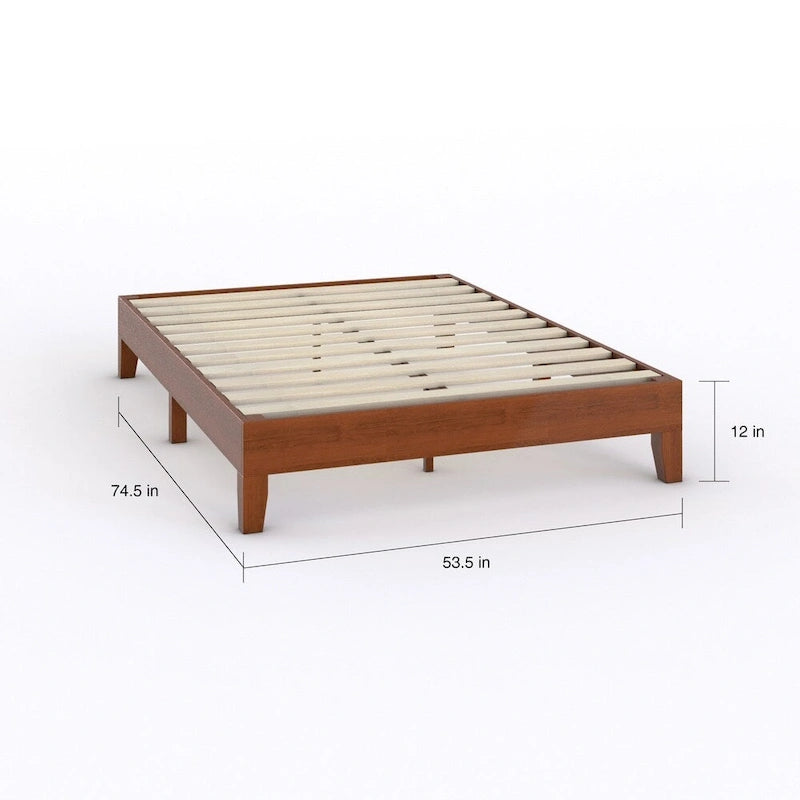 Lit plateforme pleine grandeur de luxe en bois Porch & Den Neron 12 po