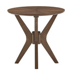 Table d'appoint ronde en noyer de style milieu de siècle