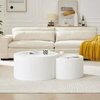 Tables basses gigognes rondes Modern Glam pour le salon (Lot de 2) Non assemblées