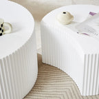 Tables basses gigognes rondes Modern Glam pour le salon (Lot de 2) Non assemblées