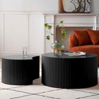 Tables basses gigognes rondes Modern Glam pour le salon (Lot de 2) Non assemblées