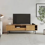 Meuble TV de 179 cm avec Console Média Effet Chêne