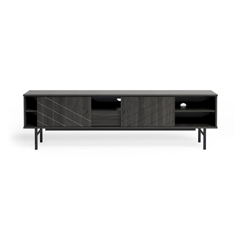 Meuble TV de 179 cm avec Console Média Effet Chêne