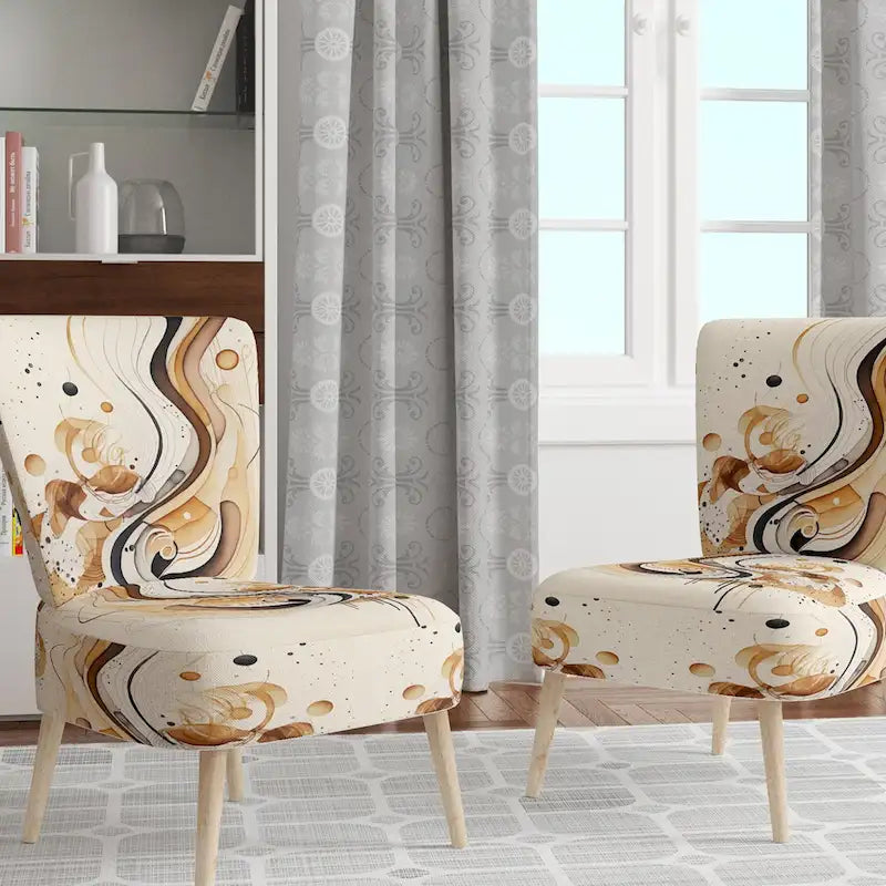 Fauteuil d'appoint moderne et contemporain et fauteuil avec accoudoirs moderne et contemporain Brown And Black Movement IV