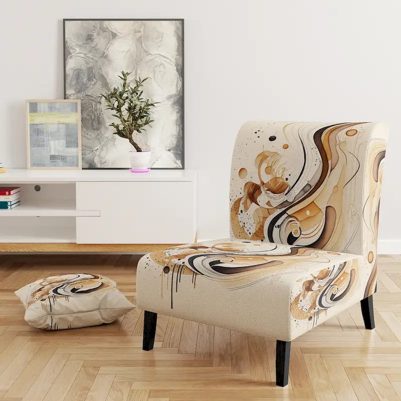 Fauteuil d'appoint moderne et contemporain et fauteuil avec accoudoirs moderne et contemporain Brown And Black Movement IV