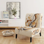 Fauteuil d'appoint moderne et contemporain et fauteuil avec accoudoirs moderne et contemporain Brown And Black Movement IV