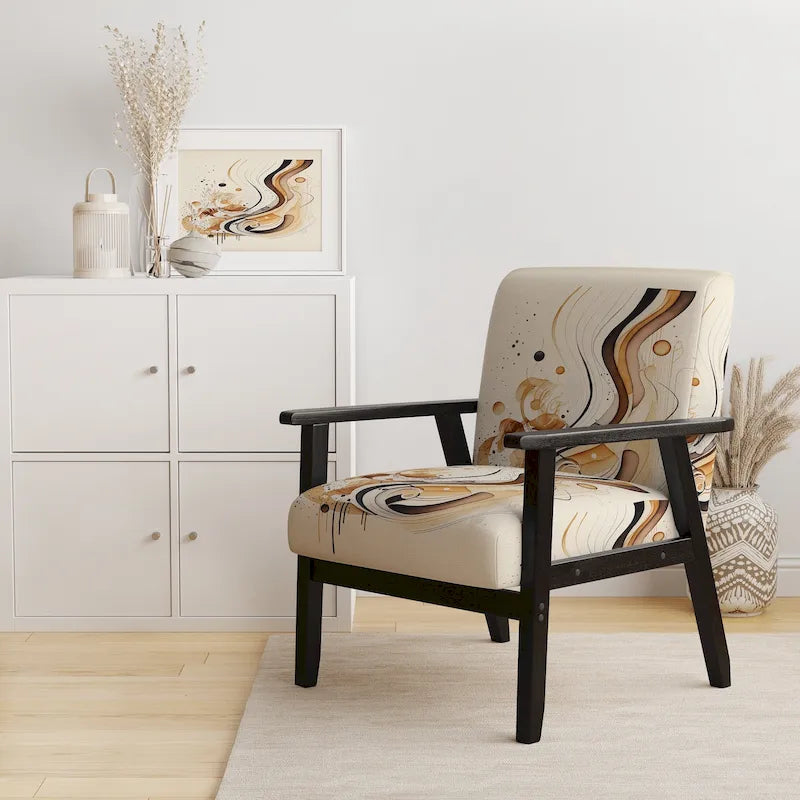 Fauteuil d'appoint moderne et contemporain et fauteuil avec accoudoirs moderne et contemporain Brown And Black Movement IV
