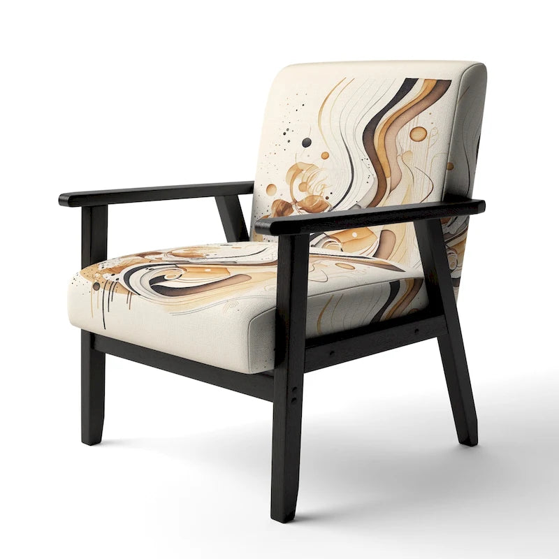 Fauteuil d'appoint moderne et contemporain et fauteuil avec accoudoirs moderne et contemporain Brown And Black Movement IV