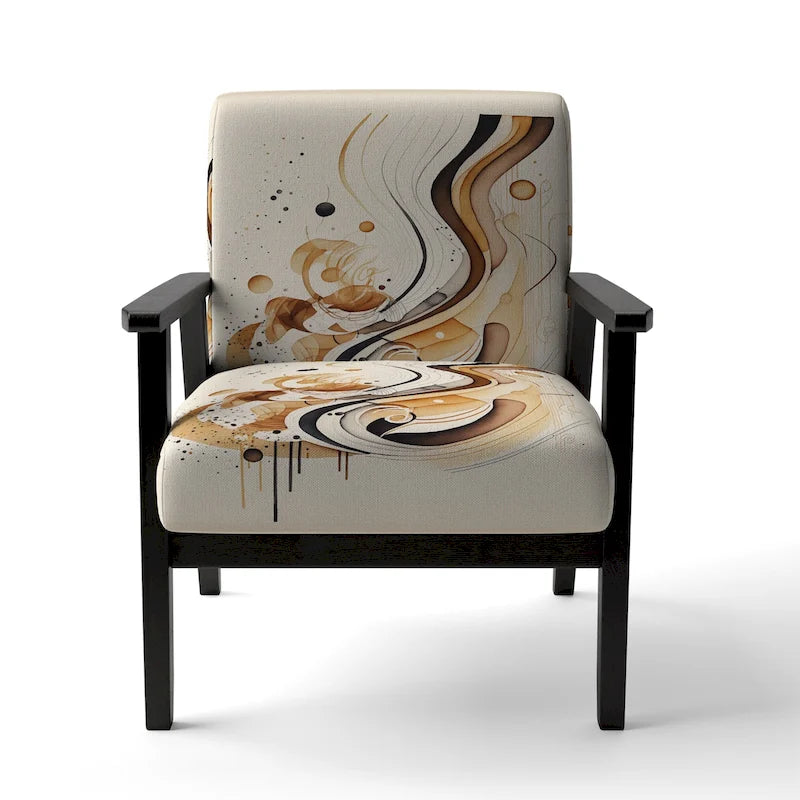 Fauteuil d'appoint moderne et contemporain et fauteuil avec accoudoirs moderne et contemporain Brown And Black Movement IV