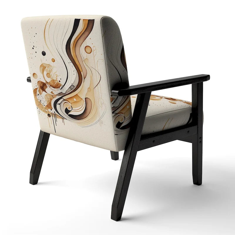 Fauteuil d'appoint moderne et contemporain et fauteuil avec accoudoirs moderne et contemporain Brown And Black Movement IV