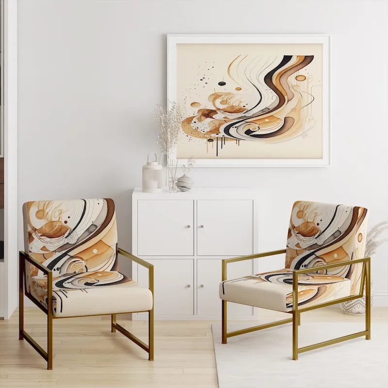 Fauteuil d'appoint moderne et contemporain et fauteuil avec accoudoirs moderne et contemporain Brown And Black Movement IV