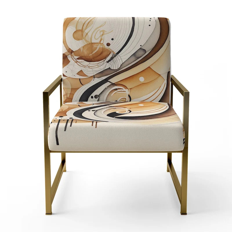 Fauteuil d'appoint moderne et contemporain et fauteuil avec accoudoirs moderne et contemporain Brown And Black Movement IV
