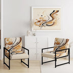 Fauteuil d'appoint moderne et contemporain et fauteuil avec accoudoirs moderne et contemporain Brown And Black Movement IV