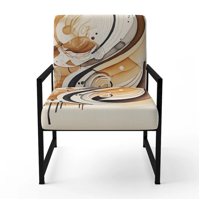 Fauteuil d'appoint moderne et contemporain et fauteuil avec accoudoirs moderne et contemporain Brown And Black Movement IV