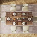 Table à manger rectangulaire en bois style ferme pour cuisine ou salle à manger