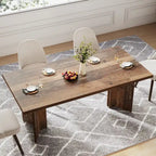 Table à manger rectangulaire en bois style ferme pour cuisine ou salle à manger