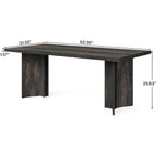 Table à manger rectangulaire en bois style ferme pour cuisine ou salle à manger
