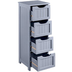 Meuble de Rangement Salle de Bain Meuble Colonne Étroit avec 4 Tiroirs
