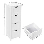 Meuble de rangement de salle de bain blanc, meuble de bureau autoportant avec tiroirs - 30L x 30l x 82H cm