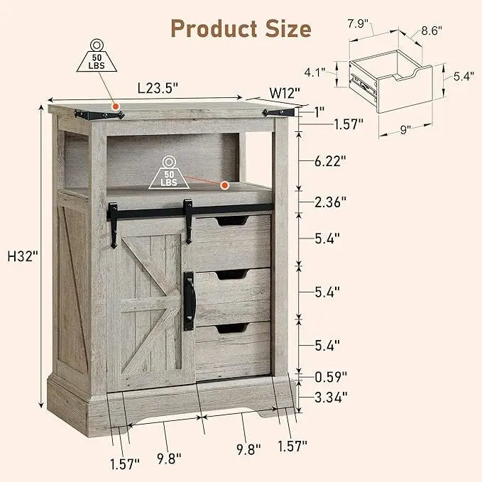 Meuble bas de salle de bain de style rustique, petit meuble de rangement pour salle de bain