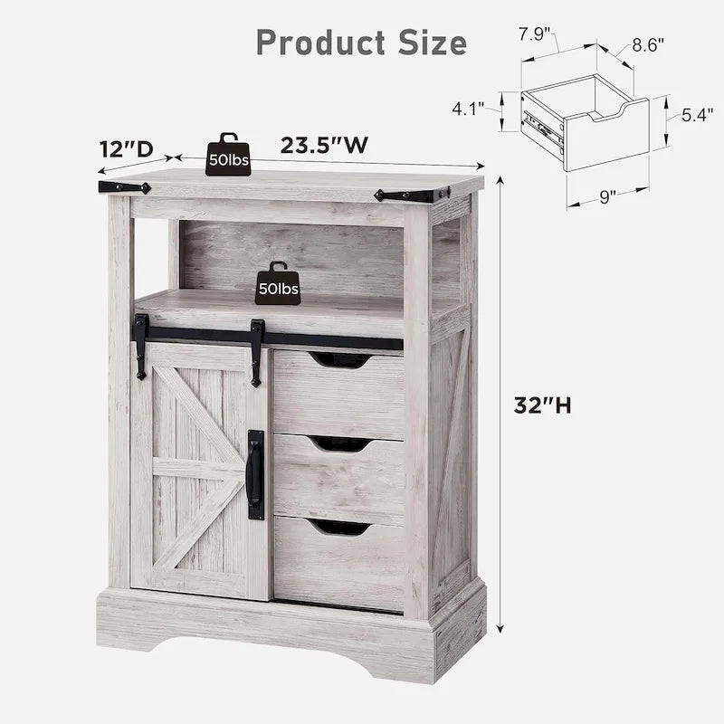 Meuble bas de salle de bain de style rustique, petit meuble de rangement pour salle de bain