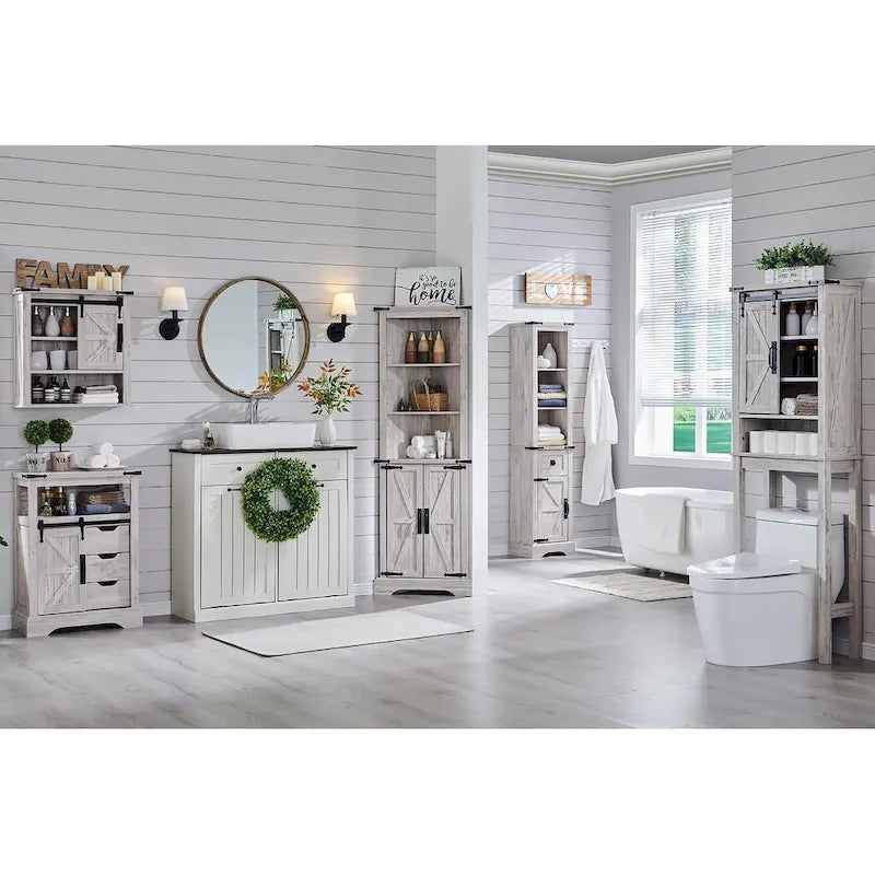 Meuble bas de salle de bain de style rustique, petit meuble de rangement pour salle de bain