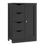 Meuble de rangement de salle de bain sur pied, Meuble de rangement de cuisine avec 4 tiroirs et 1 porte