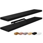 Longues étagères flottantes murales lot de 2 - 89 cm (L) x 23 cm (l) x 3,8 cm (H)